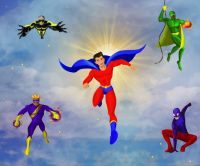 super bohaterowie niebo